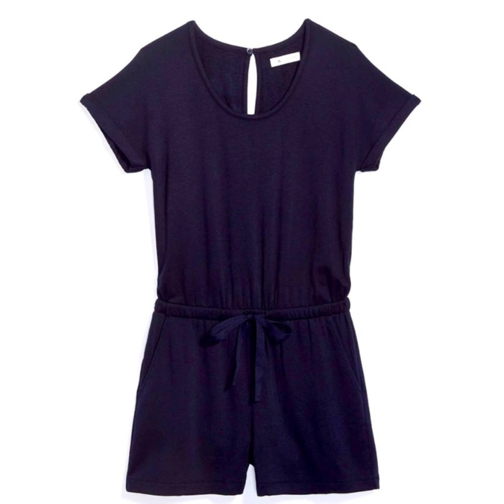 LOU & GREY for LOFT Womens' Navy Blue Shorts Romper